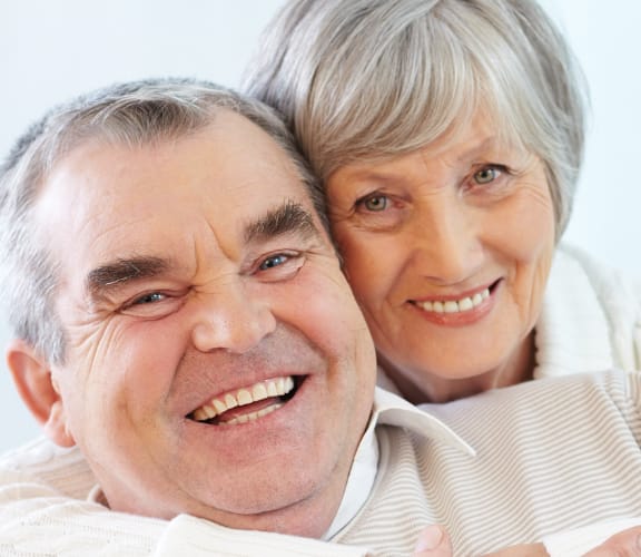 Mature couple embracing each other